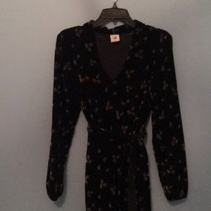 CAbi Navy mild hi-lo velveteen dress